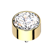 Dermal Anchor Cylinder, high gold-plated with crystal silver