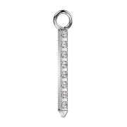 Pendant silver bar pointed crystals silver