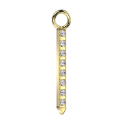 Anhänger vergoldet Balken spitz Kristalle silber