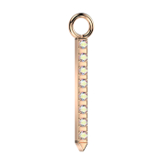 Anhänger rosegold Balken spitz Kristalle multicolor