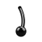 Micro Threadless Banana Rod Black with Ball