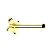 Micro threadless labret rod square concave gold-plated