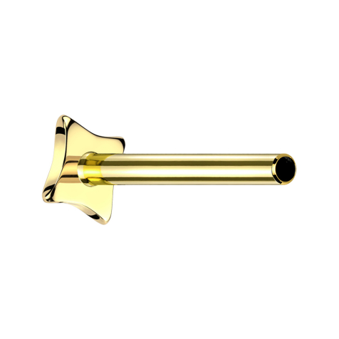 Micro Threadless Labret-Stab Eckig vergoldet