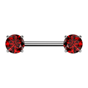 Barbell Threadless argento spesso frontale con cristallo...