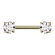 Barbell Threadless placcato oro spesso frontale con...