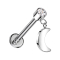 Micro Threadless Labret silver Cylinder silver Crystal silver Pendant Moon silver
