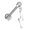 Micro Labret sans filetage argent Cylindre argent Cristal argent Pendentif éclair argent