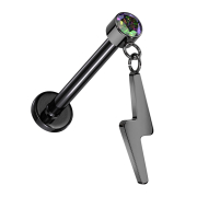 Micro Labret sans filetage noir Cylindre noir Cristal...