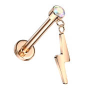 Micro Threadless Labret rose gold cylinder rose gold...