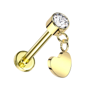 Micro Threadless Labret gold-plated cylinder gold-plated...