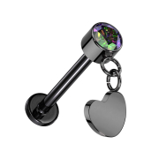 Micro Labret sans filetage noir Cylindre noir Cristal...