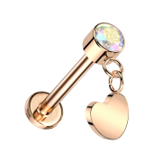 Micro Threadless Labret rose gold cylinder rose gold...