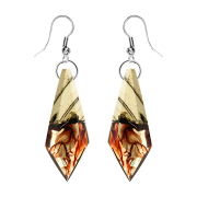 Ohrring Kristall färbung Epoxy braun aus Tamarind Holz