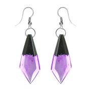 Boucle doreille diamant coloration époxy violette...