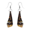 Earring drop mystic epoxy transparent made of water buffalo horn