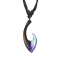 Collier noir pendentif crochet maori époxy violet en bois darang