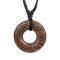 Collana con ciondolo nero a forma di ciambella Hawaii in legno di Narra