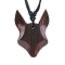 Necklace black pendant fox made of Narra wood