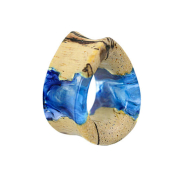 Flared Tunnel Coloration époxy bleue en bois de...