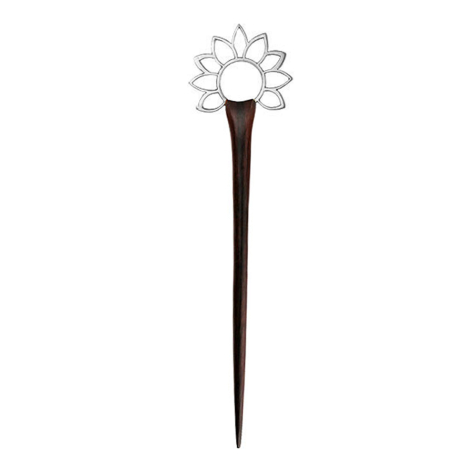 Hairpin flower silver made of Narra wood