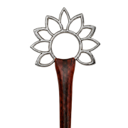 Haarnadel Blume silber aus Narra Holz