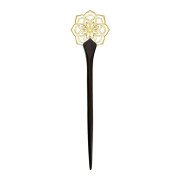 Hairpin blooming flower gold-plated from Narra wood
