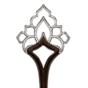 Haarnadel Mandala Flamme silber aus Narra Holz