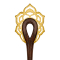 Epingle à cheveux Mandala Pik doré en bois de Narra