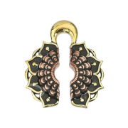 Ear weight keyhole gold-plated lotus flower
