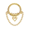 Micro segment ring hinged gold-plated balls and heart pendant chain