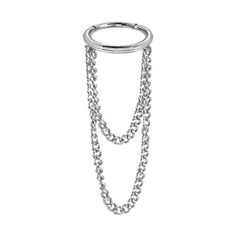 Micro Segmentring klappbar silber Anhänger waagerecht zwei Ketten