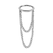 Micro segment ring hinged silver pendant horizontal two...