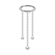 Micro segment ring hinged silver pendant horizontal three...
