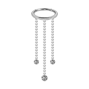 Micro segment ring hinged silver pendant horizontal three...