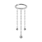 Micro segment ring hinged silver pendant horizontal three ball chains cylinder crystal silver