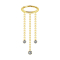 Micro segment ring hinged gold-plated pendant horizontal three ball chains cylinder crystal silver