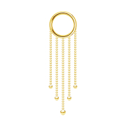 Micro segment ring hinged gold-plated pendant five ball...