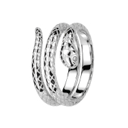 Ring silver snake wrapped