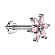 Micro Threadless Labret Blume silber Blume silber...