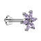 Micro Threadless Labret Fiore argento Fiore argento Cristalli viola