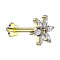 Micro Threadless Labret Flower Gold-Plated Flower Gold-Plated Crystals Silver