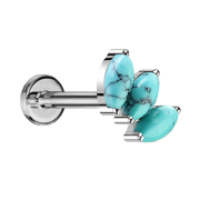 Micro Labret filettatura interna argento tre pietre...