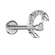 Micro Labret Internal Thread Silver Crescent Silver...