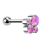 Micro Barbell Innengewinde silber mit Kugel und vier Opale pink