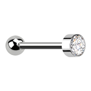 Micro barbell internal thread silver with ball silver...