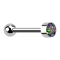 Micro Barbell Innengewinde silber mit Kugel silber Zylinder hoch silber mit Kristall dunkel multicolor