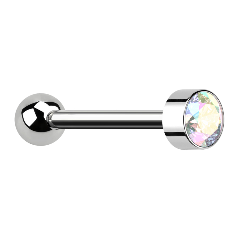 Micro Barbell Innengewinde silber mit Kugel silber Zylinder hoch silber mit Kristall multicolor