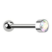 Micro Barbell internal thread silver with ball silver...
