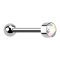 Micro Barbell Innengewinde silber mit Kugel silber Zylinder hoch silber mit Kristall multicolor