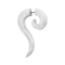 Fake spiral hook white washed from Sawo wood